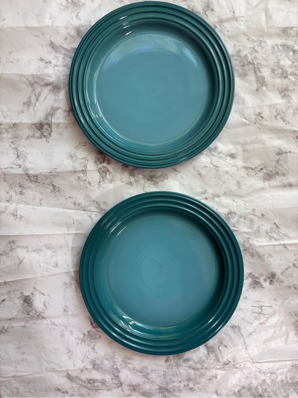 Le Creuset Stoneware 8.5"
Salad Plates Set of 2 Caribbean
Blue Dinnerware